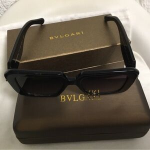 BVLGARI Black Rectangular Sunglasses